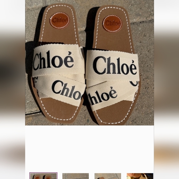 Chloe Shoes - Chloé Woody Tan & Cream Sandals (NEW)